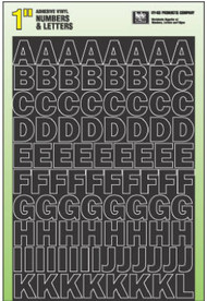 1" Blk Numb/letter Set