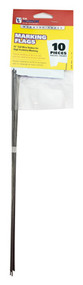 10pk 15" Wht Stake Flag