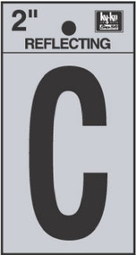 2" Blk Refl Letter C
