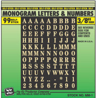 3/8"gld/blk Numb/letter