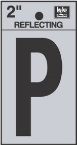2" Blk Refl Letter P