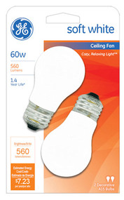 Ge 2pk 60w Wht Fan Bulb