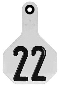 25pk Med Wht Number Tag