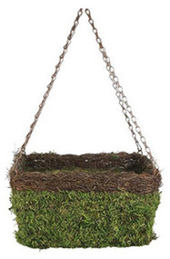 13"grn Moss/wick Basket