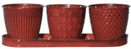 4pc Red Gdn Planter Set