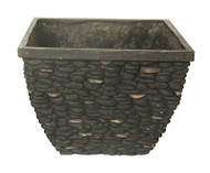 8" Blk Texture Planter
