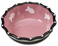 5" Pnk Ruffle Cat Dish