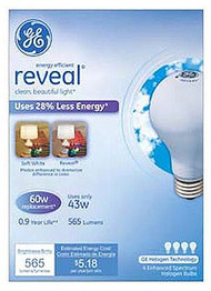 Ge 4pk 43w Wht Rev Bulb