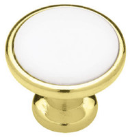 1-1/4" Pb/wht Knob