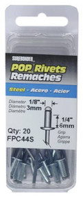 15pk 1/8"d L Stl Rivet