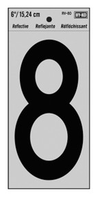 6" Blk Refl Number 8