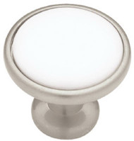 1-1/4" Ni Cera Wht Knob