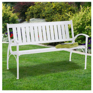 Wht Hd Faux Park Bench