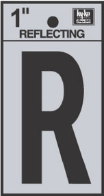 1" Blk Refl Letter R