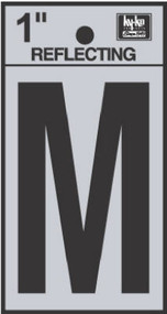 1" Blk Refl Letter M