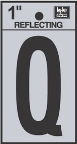 1" Blk Refl Letter Q