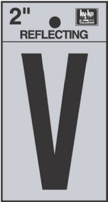 2" Blk Refl Letter V