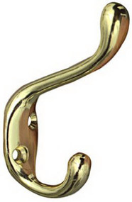 Hd Brs Coat/hat Hook