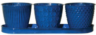 4pc Blu Gdn Planter Set