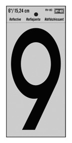 6" Blk Refl Number 9