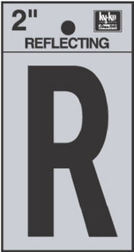2" Blk Refl Letter R