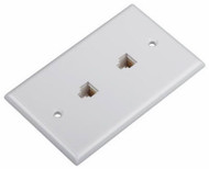 Wht Dual Mod Wall Jack