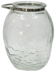 Clr Glass Candle Holder