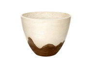 16"crm/brn Glaz Planter