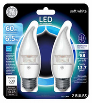 Ge 2pk 7w Clr Cam Bulb