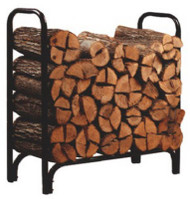 4' Blk Stl Dlx Log Rack