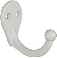 2pk Wht Sgl Cloth Hook