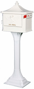 Lg Wht Alu Ped Mailbox