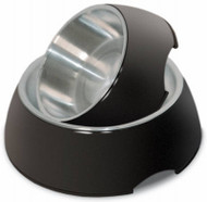 Ss/blk Med Pet Dish