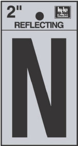 2" Blk Refl Letter N