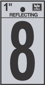 1" Blk Refl Number 8
