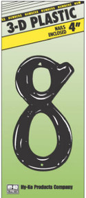 4" Blk Plas Number 8