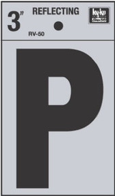 3" Refl Vinyl Letter P