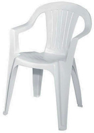 Wht Lo Back Chair