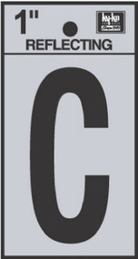 1" Blk Refl Letter C