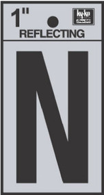 1" Blk Refl Letter N