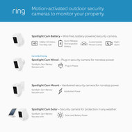 Ring Plug-In Indoor/Outdoor Black Security Camera with Spotlight
