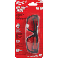 Milwaukee Red & Black Frame High Performance Safety Glasses with Clear Lenses