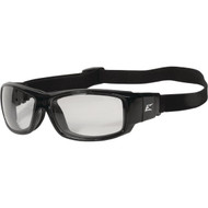 Edge Eyewear Caraz Conversion Kit Black Frame & Strap Safety Glasses with Clear Vapor Shield Lenses