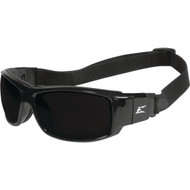 Edge Eyewear Caraz Conversion Kit Black Frame & Strap Safety Glasses with Smoke Vapor Shield Lenses