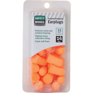 Safety Works Professional Foam Disposable NRR 33 dB Hi-Visibility Ear Plugs (14-Pair)