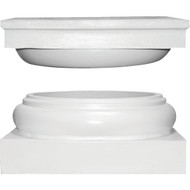 Crown Column Cap 11-15/16 In.  Base 13-1/8 In. Unfinished Plastic Round Cap & Base Set