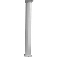 Crown Column 8 In. x 8 Ft. White Powder Coated Round Fluted Aluminum Column