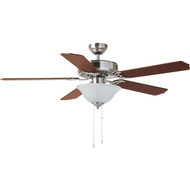Home Impressions Baylor 52 In. Brushed Nickel Ceiling Fan with Light Kit