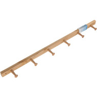 iDesign Natural Wood 6-Peg Rack
