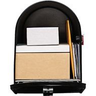 Gibraltar Elite T2 Large Black Steel Rural Post Mount Mailbox